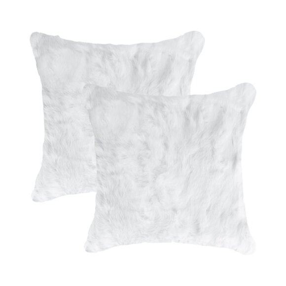 Natural Home Decor Classic Rabbit Pillow | 2-Piece | White | 18"x18" - Picture 1 of 3